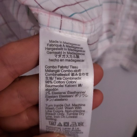 J Crew Shirt Flex Washed Mens Large L White Long Sleeve Button Down Blue Check - Picture 7 of 10